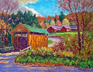 Kissing Bridge, Waterville, Vermont Painting by Bill Schmidt 